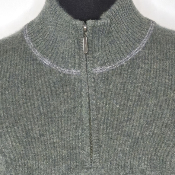 Forte Cashmere Mock Neck 1/4-Zip Sweater - Size L - Picture 4 of 10
